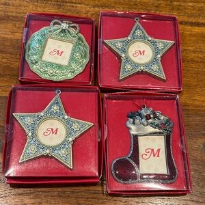 Michaels Christmas Ornaments Photo Frames Star Stocking NIB